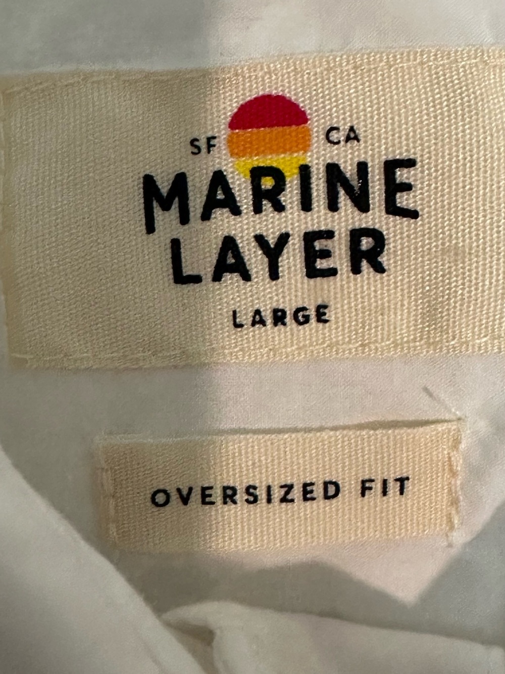 Marine Layer Cali Poplin Oversized Fit White Relaxed Button-Up Shirt GUC L - Picture 3 of 3